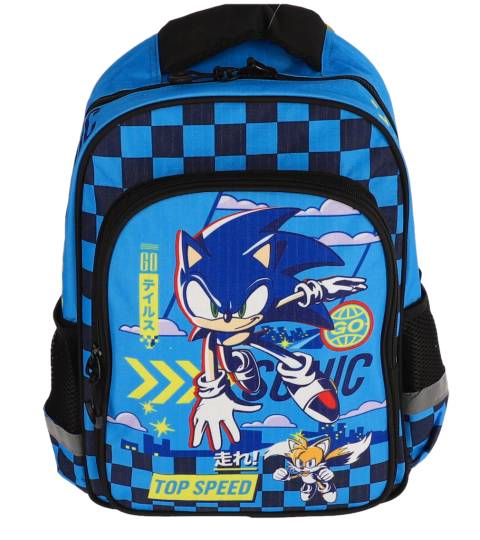 Ghiozdan Pregatitoare SONIC 2F 38HX27X12cm Albastru